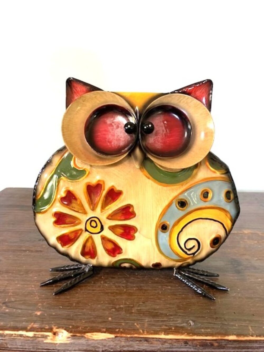 Metal Owl Garden Sculpture